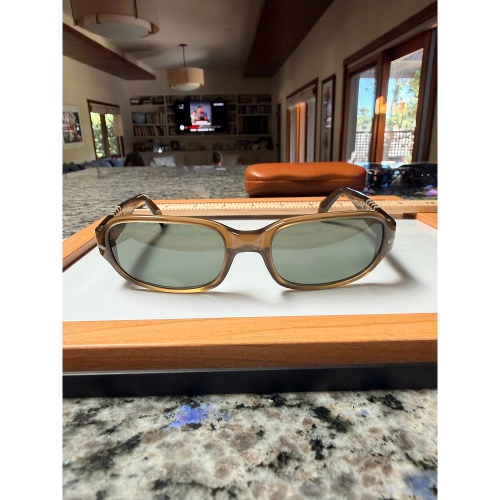 Persol 2601-S Sunglasses Brown Acetate Green Lens 54mm Italy Meflecto Case